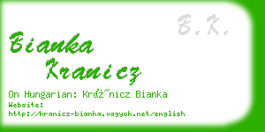 bianka kranicz business card